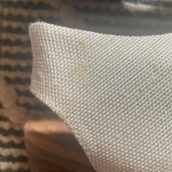 TOMS Women’s Ivory Canvas Open Toe Heels Size 7 - Picture 5 of 9